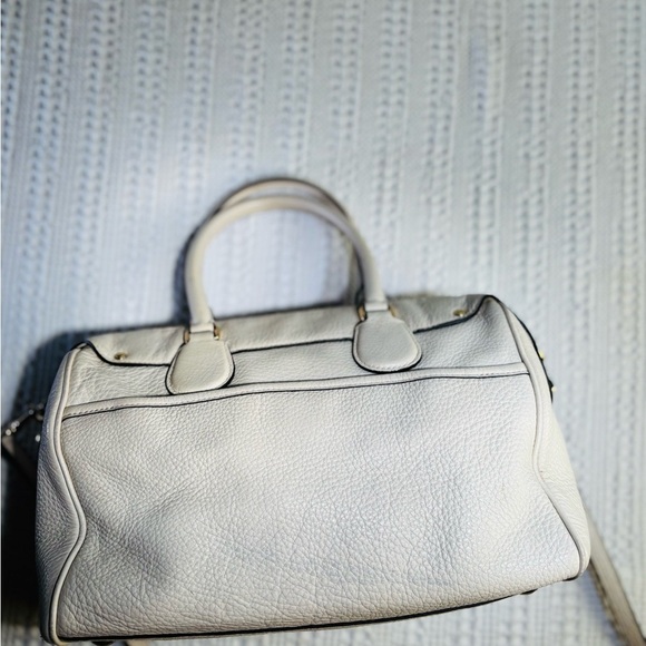 Coach White Leather Satchel with Detachable Strap - Picture 5 of 15